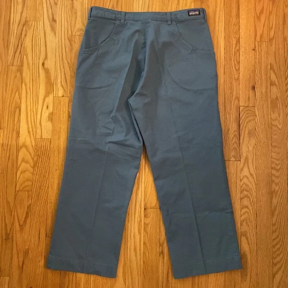 Patagonia sz 14 organic cotton jeans blue w/ Velcro back pockets, front pockets - Picture 5 of 9